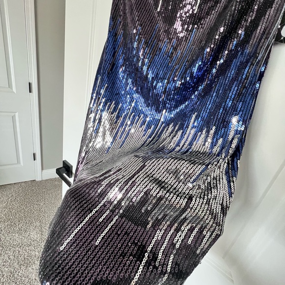 Sequin one shoulder, mini dress evening cocktail - Picture 2 of 5